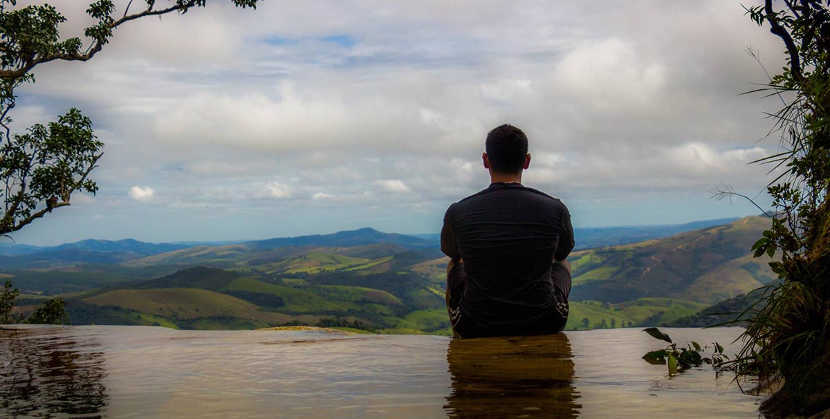 Foto na Cachoeira Janela do Céu