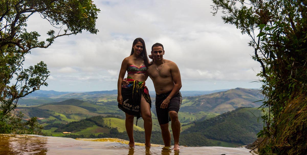 Foto na Cachoeira Janela do Céu